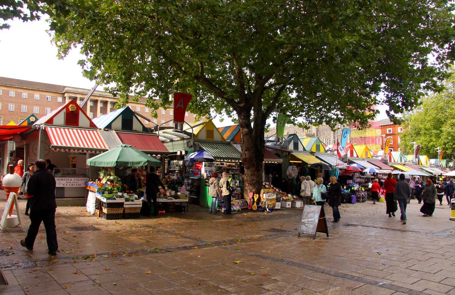 Small business vendors at a public market